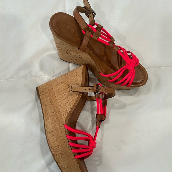Coach Women's Brown and Pink Sandals - Picture 4 of 10